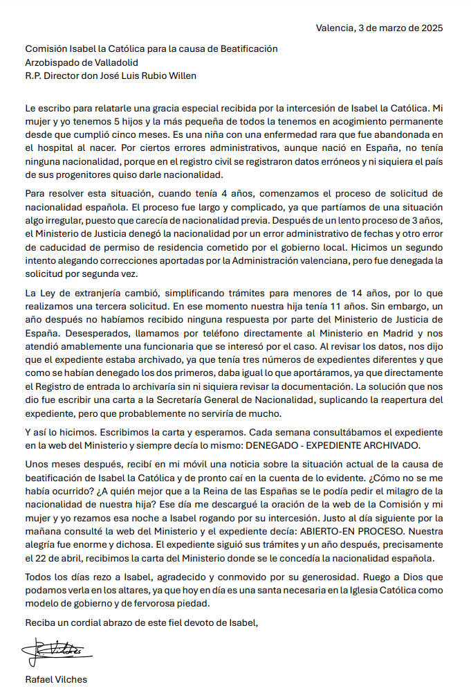 Carta (Valencia, marzo 2025)