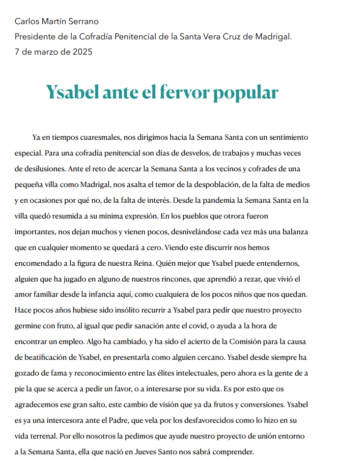 Ysabel ante el fervor popular (marzo 2025)